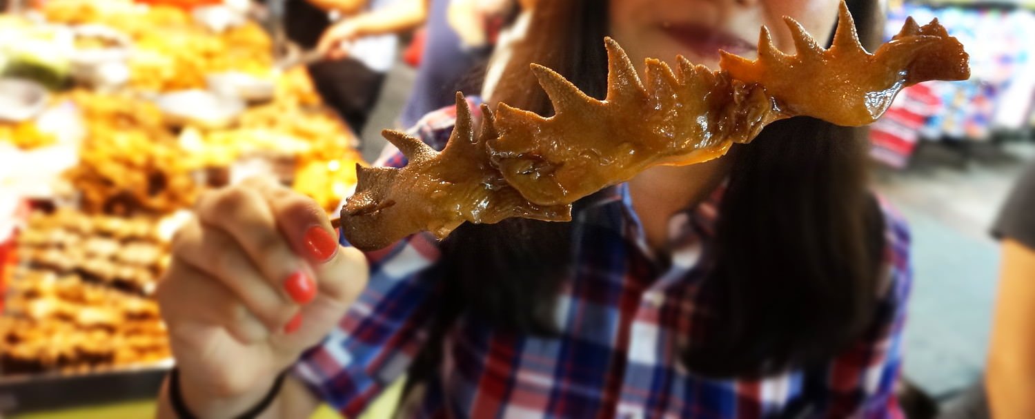 台湾「饒河街観光夜市」にて鳥のとさか